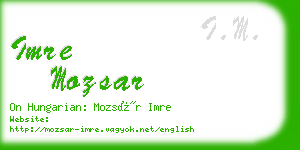 imre mozsar business card